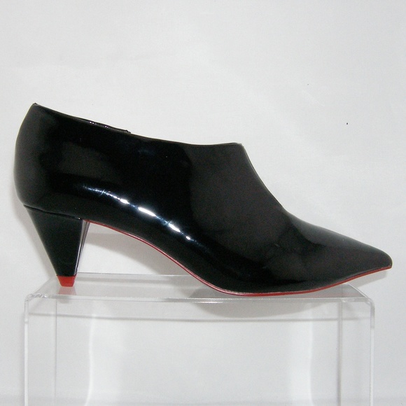 Zara Woman black pointed man made zip booties 6 - Picture 4 of 8